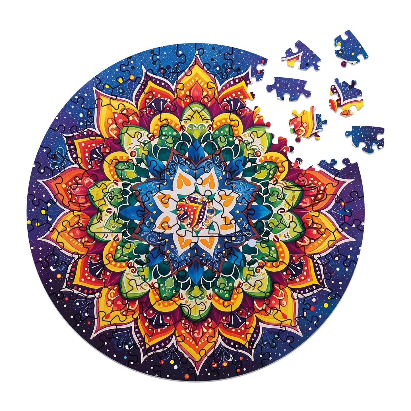Milwood medinė dėlionė - Mandala by night (100 detalių)