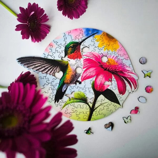 Milwood Medinė dėlionė - Hummingbird – (100 detalių)