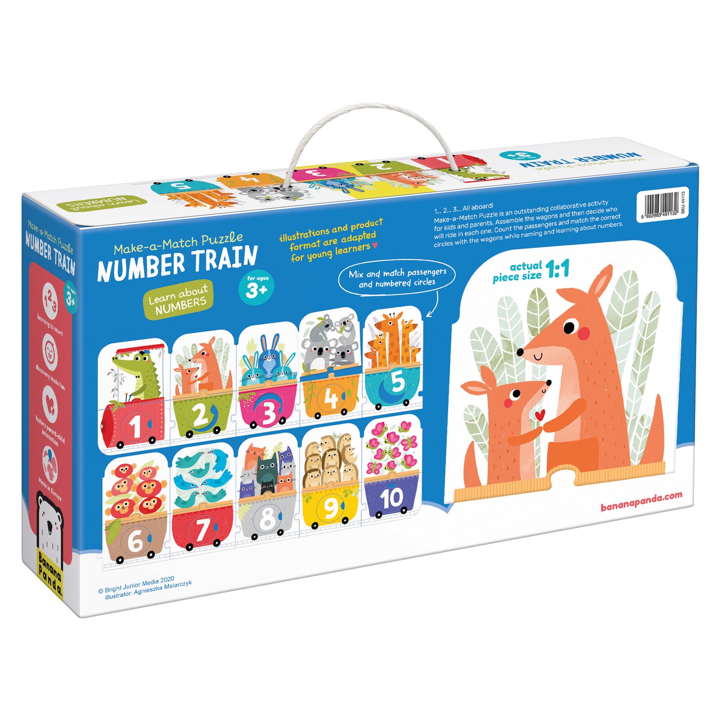 Dėlionė Make-a-Match Puzzle Number Train - Banana Panda