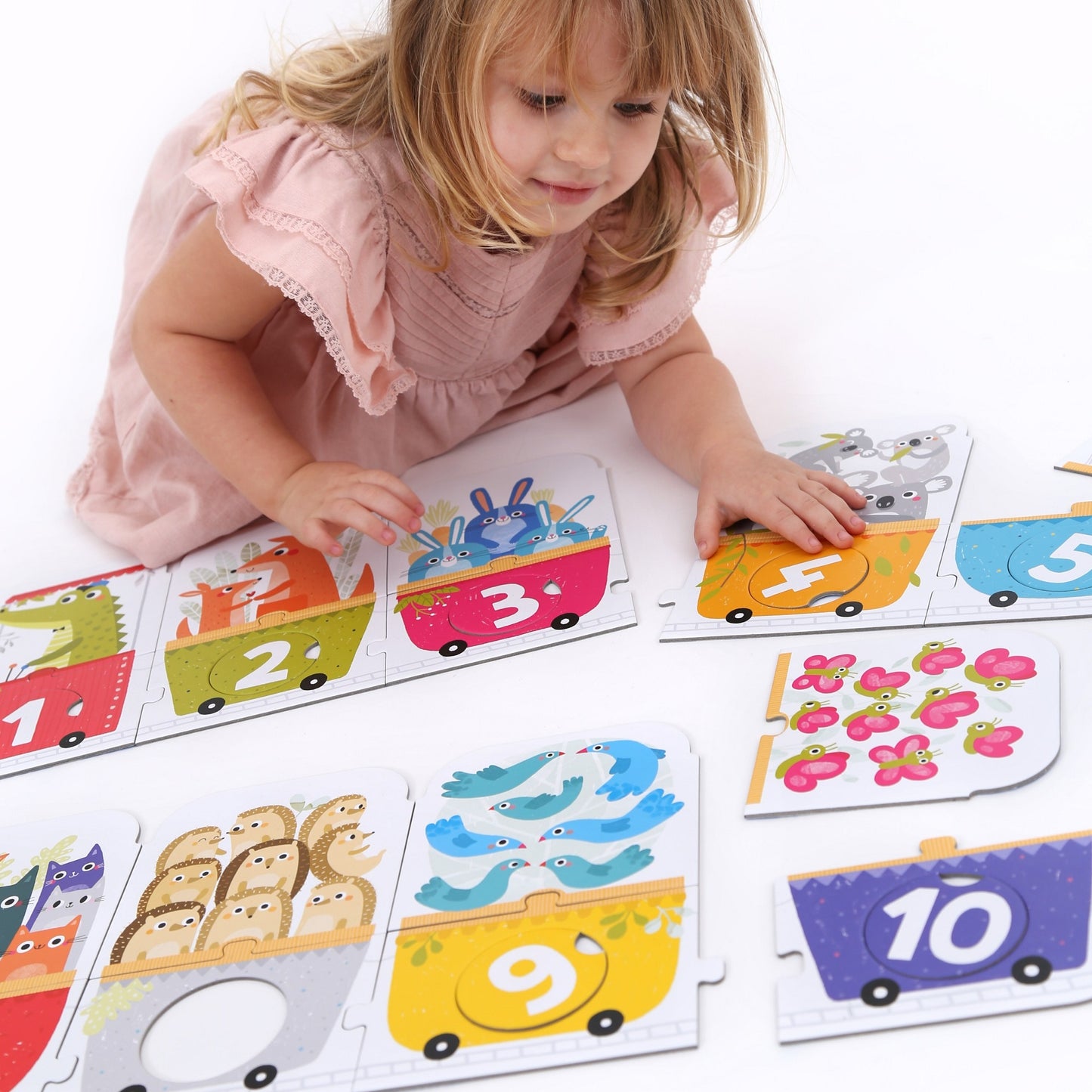 Dėlionė Make-a-Match Puzzle Number Train - Banana Panda