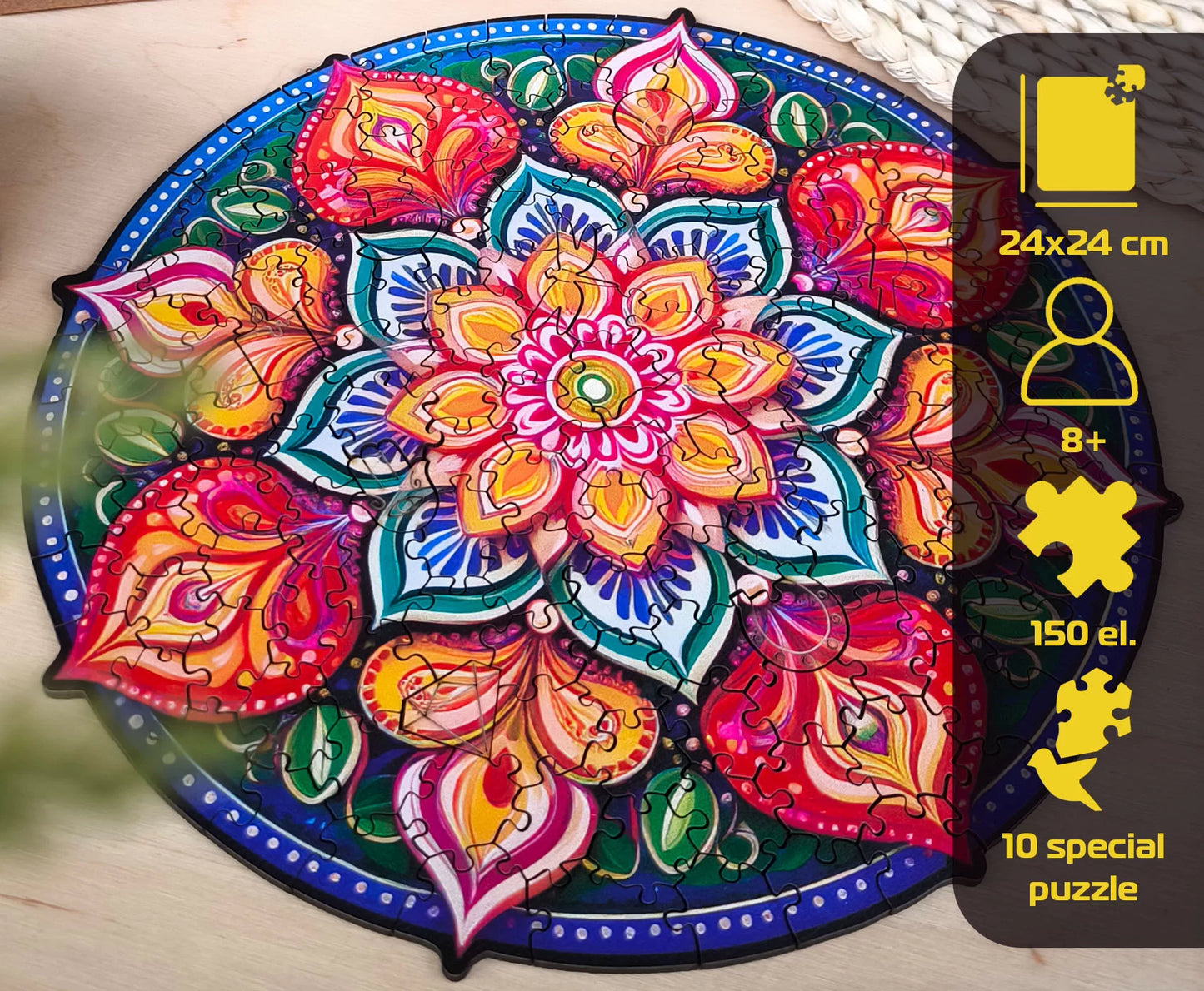 Milwood medinė dėlionė - Mandala full of green seeds (150 detalių)