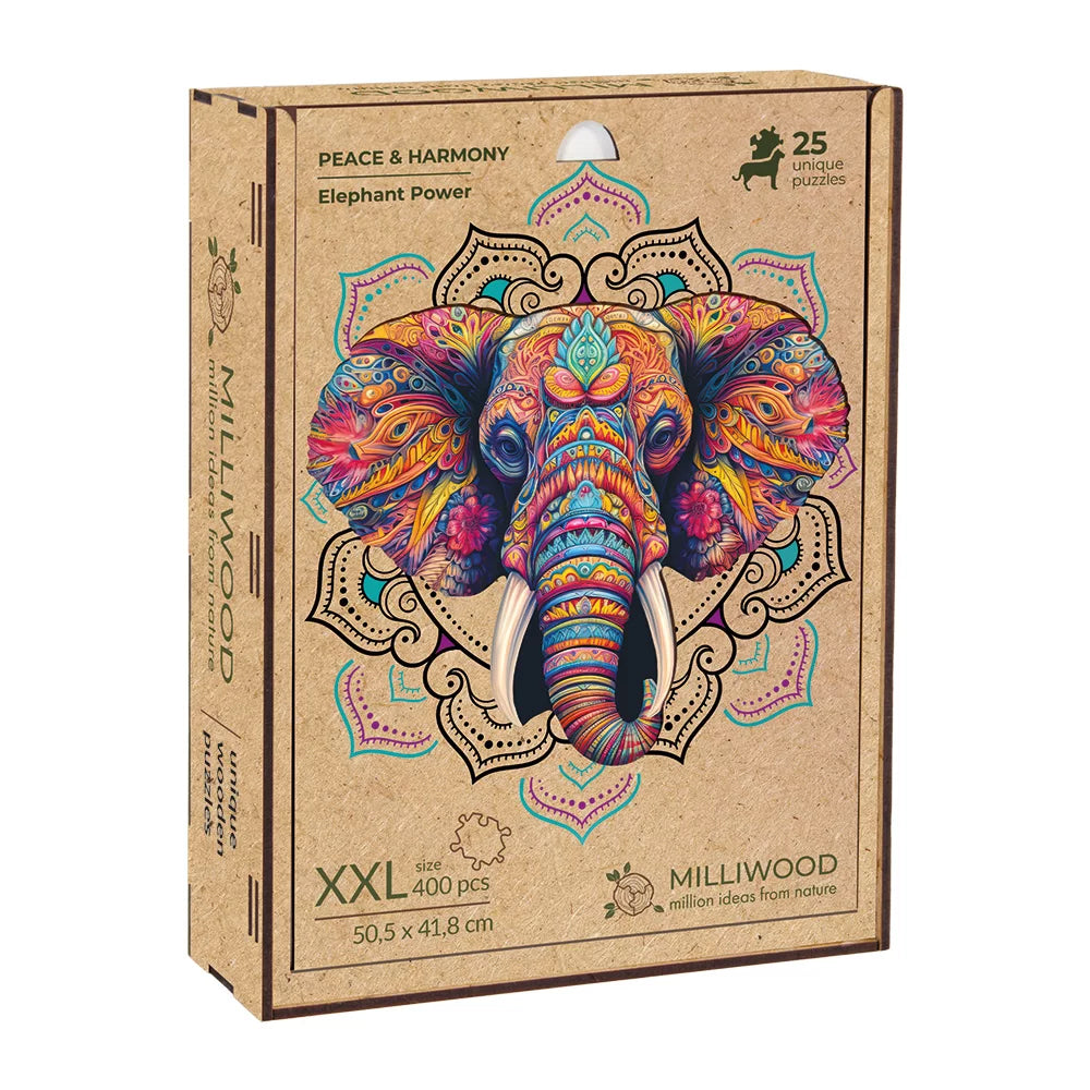 Milwood Medinė dėlionė  -  Elephant Power(400 detalių)