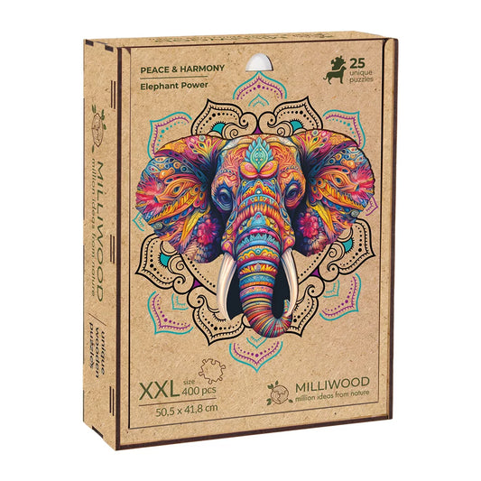 Milwood Medinė dėlionė  -  Elephant Power(400 detalių)