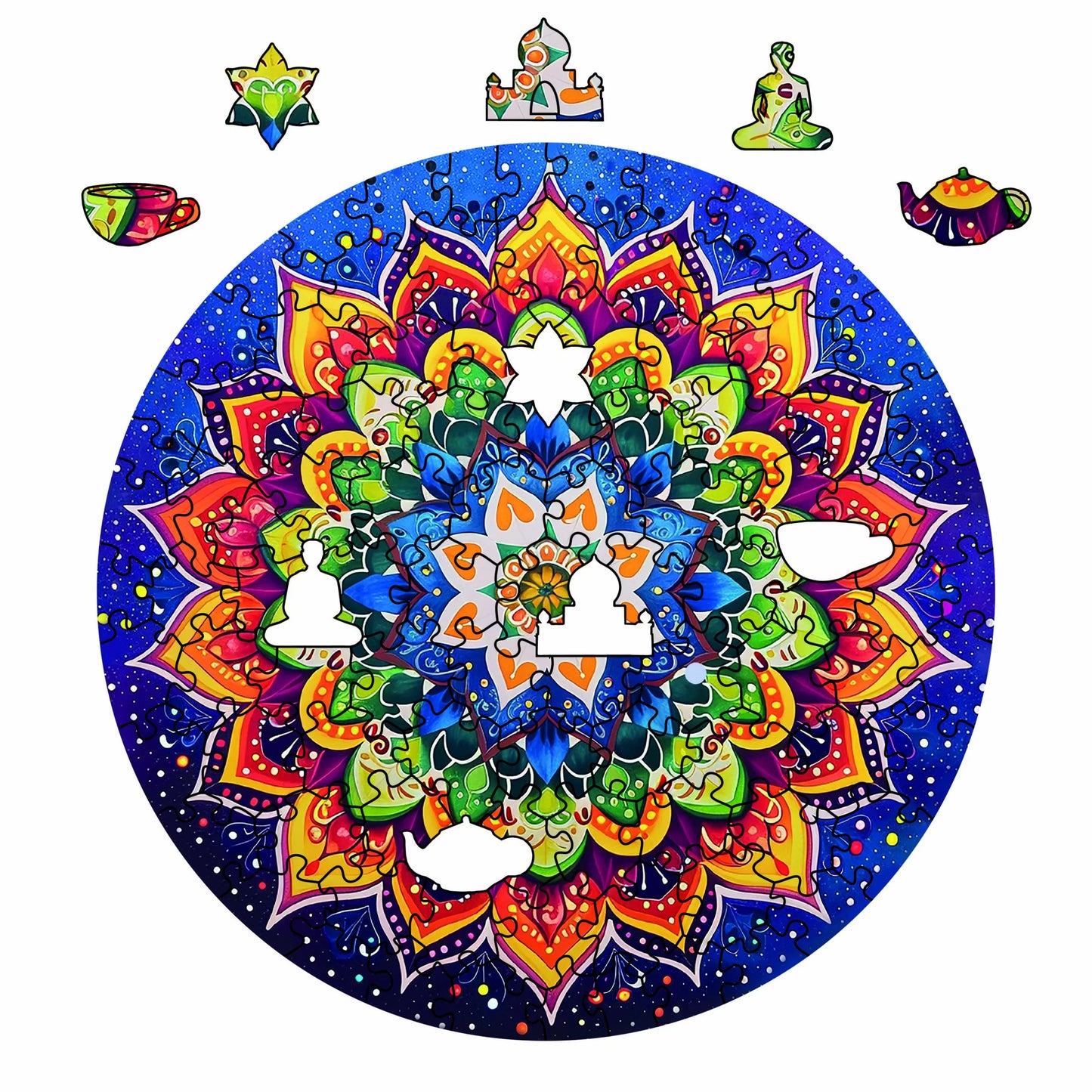 Milwood medinė dėlionė - Mandala by night  (100 detalių)