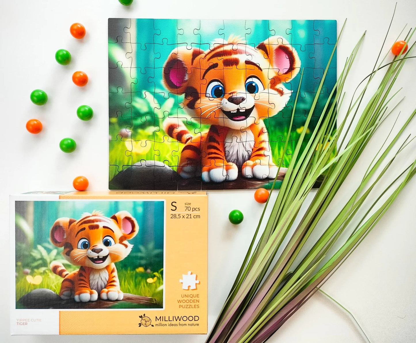 Milwood medinė dėlionė - Tiger (70 detalių)