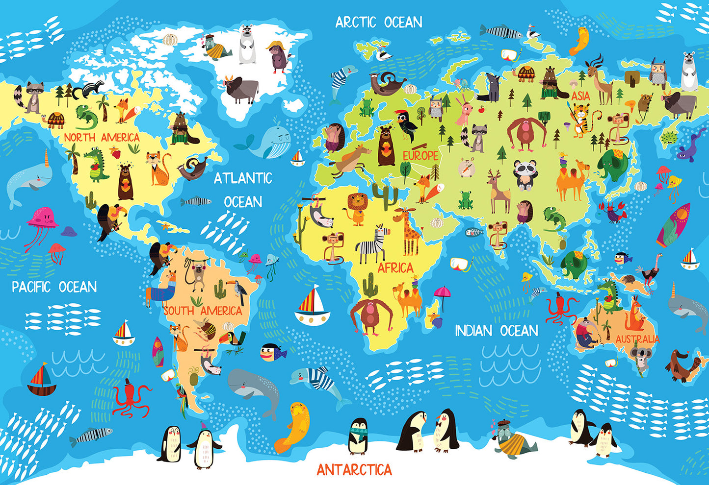 Interdruk -  Dėlionė  Kids 5 World Map (250 detalių)