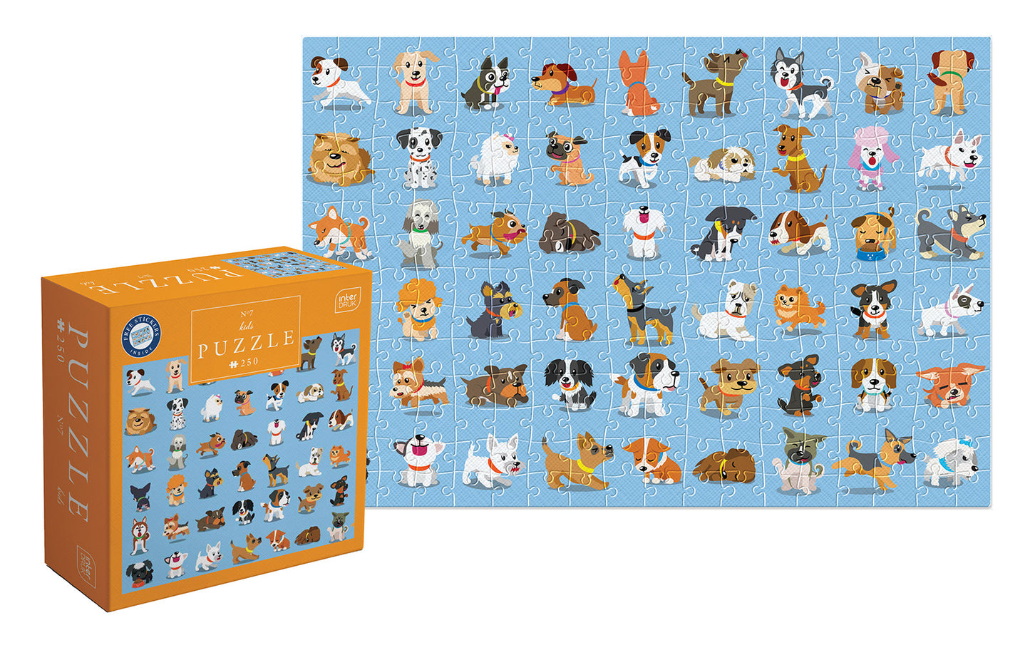 Interdruk -  Dėlionė Kids 7 Dogs (250 detalių)