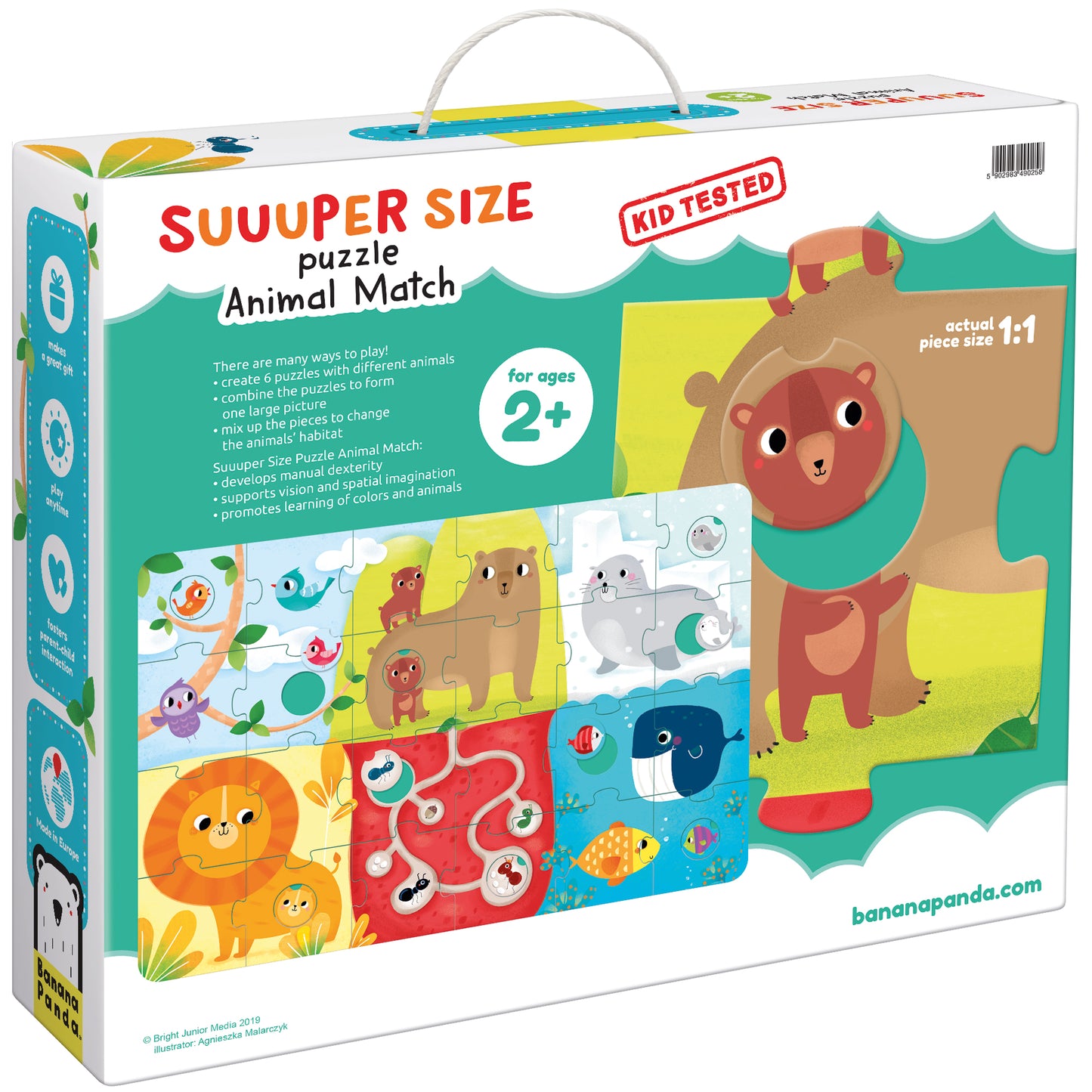 Dėlionė Suuuper Size Puzzle Animal Match - Banana Panda