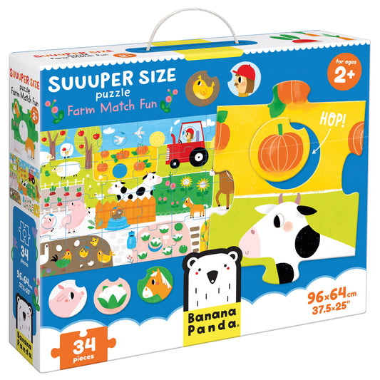 Dėlionė Suuuper Size Puzzle Farm Match Fun - Banana Panda