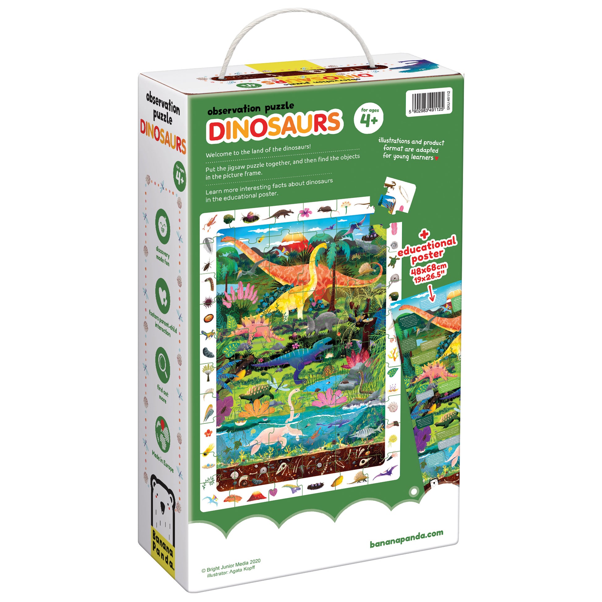 Dėlionė Observation Puzzle Dinosaurs - Banana Panda