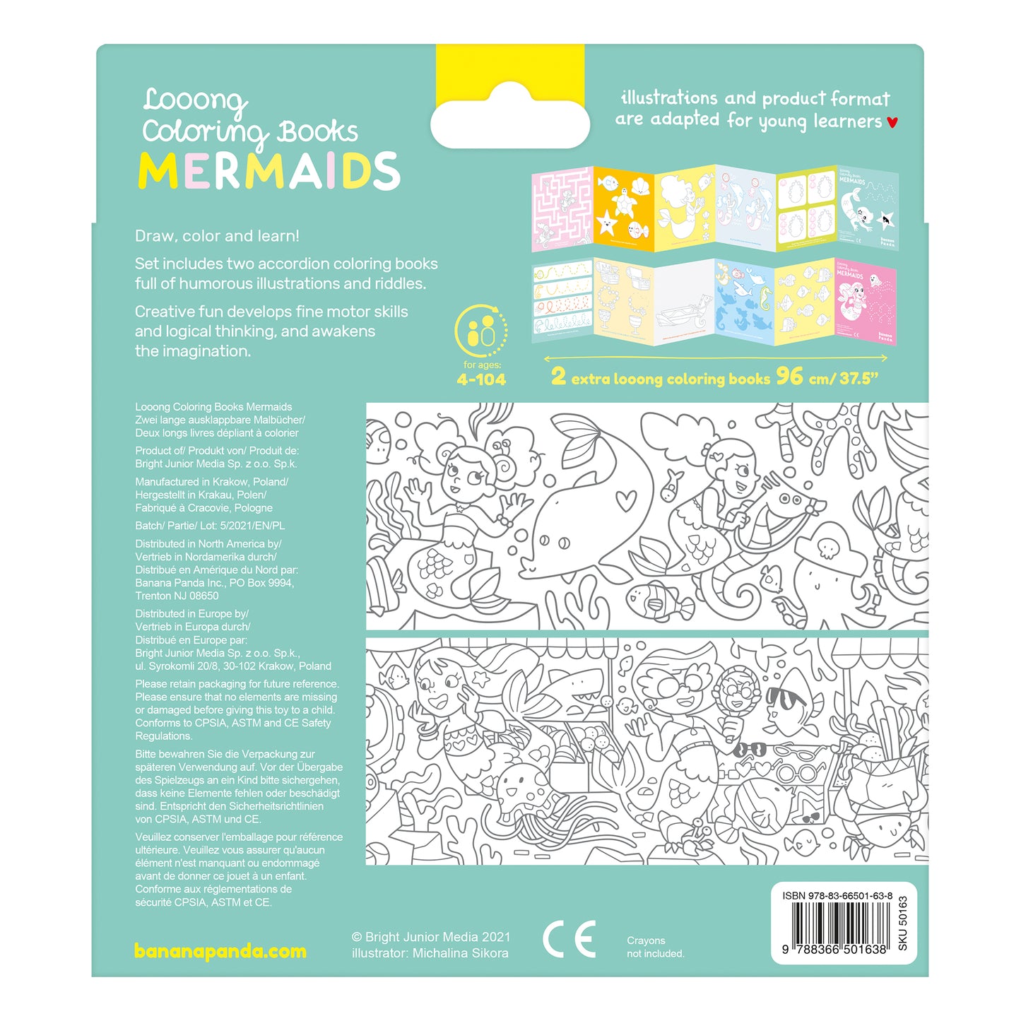 Looong Coloring Books - I Love Coloring Mermaids