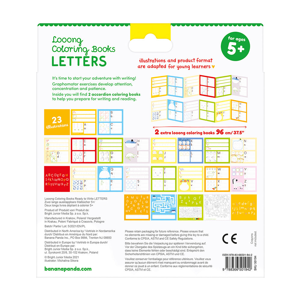 Looong Coloring Books - Ready to Write Letters