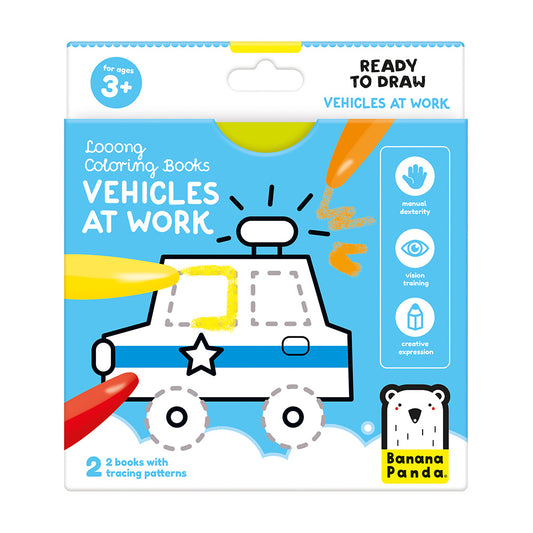 Looong Coloring Books Ready to Draw - Vehicles at Work